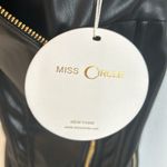 Miss Circle Anora Black Vegan Leather Mini Dress Size XS Photo 7