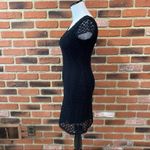 Free People Black Lace Dress Sz XS Short Sleeve Black Knit Dress Goth Emo Dress Photo 2