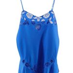 Y2K Eve’s Collections Cobalt Blue Floral Eyelet Baby Tank Delicate Feminine M Size M Photo 1