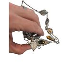 Floral and leaf silver necklace statement piece artwork Photo 2