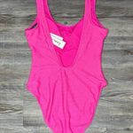 Hula Honey  Women's Pink Pucker Up Textured High Leg One Piece Swimsuit sz Jr’s M Photo 2