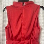 She & Sky NWT  Sleeveless Satin Silk Dress with Twist Front High Neck Band Detail Photo 5