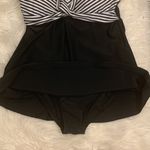 Isaac Mizrahi  swim dress one piece black white stripe 10 Photo 4