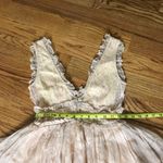 Nissa Cream Silk Lace Ruffle Sleeveless Dress NWT Tan Size 4 Photo 7