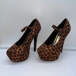 Herstyle Jaslene Leopard Platform Mary‎ Jane Stiletto Shoes Brown Size 7 Photo 8