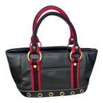 Tommy Hilfiger VTG Y2K  hand bag Black leather Red Brass Hardware Shoulder Bag Photo 1