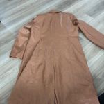 Avec Les Filles  Tan Faux Leather Double Breasted Trench Coat Women's XL no belt Photo 4