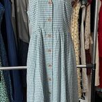Rihoas Blue Lapel Plaid Sleeveless Shirt Midi Dress Photo 6