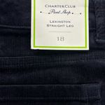 Charter Club  Pant Shop NWT navy blue corduroy slacks size 18 Photo 2