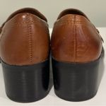 Predictions  Tan Leather Loafers Buckle Belt And Almond Toe With Block Heel Sz 6. Photo 6