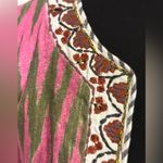 Sundance  Open front cardigan jacket Pink/Olive print. embroidered edging Size XS Photo 4