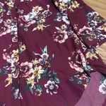 By & By Floral Burgundy Button Down Shirt Size Small Red Photo 1