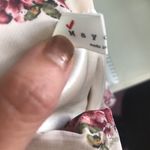 Vintage Pleated Pink Flower Printed Skirt Maxi Skirt Photo 2