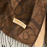 Pashmina Women's  Scarf‎ Wrap Shawl Brown Swirl Silk Cashmere 72” x 26” Photo 1