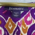 Roamans Oversized Kaftan Maxi Dress Size 1X Cover Up Multicolor Boho Beach Purple Photo 5