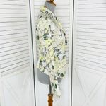 Free People  Floral Linen‎ Blazer Jacket Yellow White Size 4 Photo 2