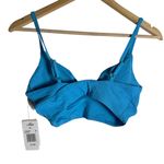l*space L* Pointelle Rib Winnie Island Blue V-Neck Bikini Swimsuit Top D Cup Photo 8