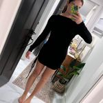 Ribbed Black Long Sleeve Dress Photo 1