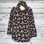 LuLaRoe NWOT Size L Blue - Floral Print Long Sleeve Amber Hoodie Sweatshirt Photo 0