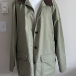 LL Bean Womens XL Regular Lined Utility Chore Barn Coat Jacket Green Corduroy Photo 0