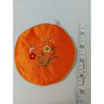 Orange Embroidered Floral Zip Up Coin Purse Accesory Dopamine Retro Grandmacore Photo 3