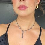 Free People Vtg classic silver blue beaded necklace Photo 0