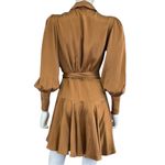 Zimmermann  Brown 100% Silk Mini Wrap Dress Size 0 Photo 2