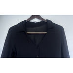 Reformation  Violet Sheer Button Down Top Black Women’s Size 6 Career Business Photo 5