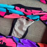 Vintage 80s Carol Weir high rise high hip neon ruched two piece bikini swimsuit Pink Size 12 Photo 7