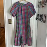 Vintage Neon plaid ruffle trim house dress Pink Size L Photo 4