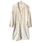Veronica Beard  Samy Linen Cream Ivory Shirt Dress size 4 NO BELT Puff sleeves Photo 2