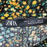 ZARA  Ditsy Floral Textured Knit Mini Dress V Neck Boho Retro Size Small Photo 6