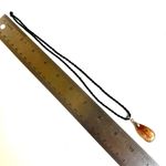 Rutilated quartz teardrop pendant necklace on cord Photo 7