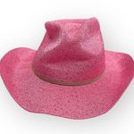 Anthropologie new  [by C.C.] 𒀭 Sparkle Straw Cowboy Hat 𒀭 Medium Pink 𒀭UPF 50+ Photo 10