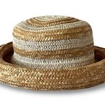 Flip Brim Bucket Style Straw Hat Tan Photo 3