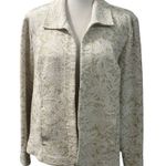 Chico's Chico’s Floral Lace Embroidered Beige White Open Front Blazer Cardigan Pockets M Photo 1