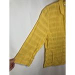 Eileen Fisher Jacket Womens Medium M Yellow Career Lagenlook Linen Blazer Photo 3