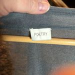 Poetry Charcoal Gray Silk Linen V Neck Long Cardigan Size 10 Photo 4