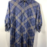 Mlle Gabrielle  3/4 Sleeve Plaid Midi Dress Size Medium Photo 0