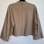 Everlane NWT Woven PJ Top Brown Stripe Button Down Shirt Cotton Sz M Photo 3