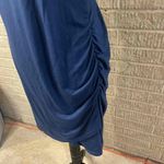 Amazon BTFBM Blue Sleeveless Scooped Neck Side Ruched Cinched Midi Dress Size Large Photo 1