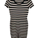 Jason Wu  GREY Dress T Shirt Bodycon Striped Short Sleeve Scoop Pink Black Small Photo 1