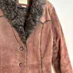 Vintage brown suede leather Penny Lane style coat Size M Photo 1