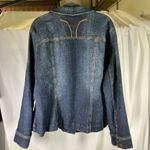 LA Blues Denim Jacket Womens 20W Jean Blazer‎ Button Front Pockets Dark Wash Blue Photo 10