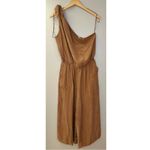 Lovestitch NWT  Chantelle One Shoulder Wide Leg Jumpsuit Brown Cropped Length Photo 7