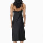 Aritzia  Wilfred Black Only Slip Satin Midi Dress Photo 2