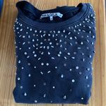 Pam & Gela Rhinestone Embellished Sweatshirt with thumb holes M Black Photo 4