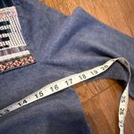 Flying Tomato blue embroidered notch neck top tunic small Photo 5