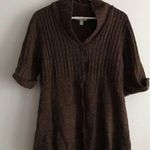 Dressbarn button down short sleeve Sweater cardigan Womens Size M Brown‎ Brown Size M Photo 0