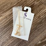 NWT Savvy Cie Jewels Gold “T” Initial Pendant Necklace Photo 1